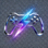 电竞预测网官方霓虹蓝电竞风格品牌Logo