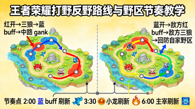 王者荣耀打野反野路线与野区节奏教学配图