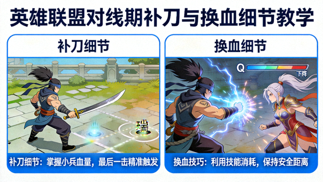 英雄联盟对线期补刀与换血细节教学配图