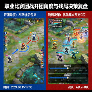 职业比赛团战开团角度与残局决策复盘画面